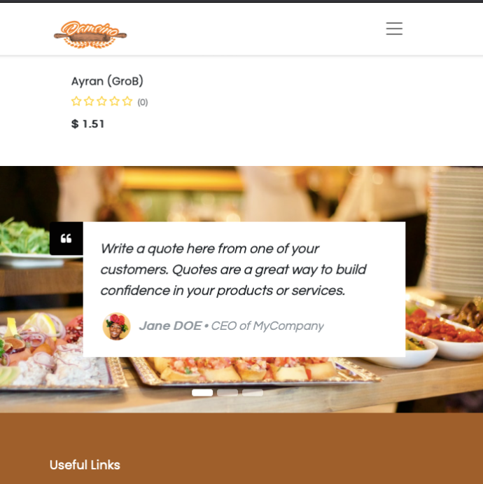 Ein Screenshot der Kundenrezensionen auf ihrer Website